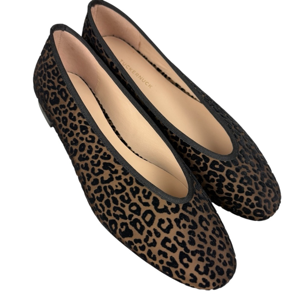 Tuckernuck Velvet Leopard Round Toe Ballet Flats - Picture 3 of 8